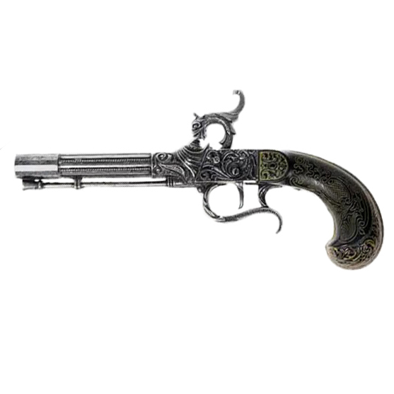 Réplica Pistola de percusión S.XVIII acabado pavonado