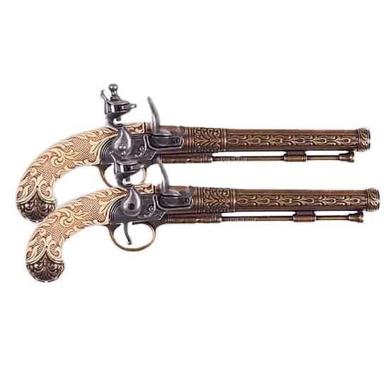 Réplicas Pistolas de duelo belgas S.XVIII latón