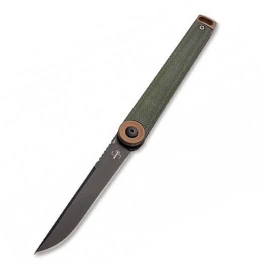 Navaja de estilo japones y tactico con mango de micarta verde de ...