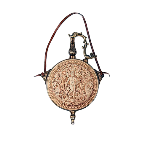 Polvorera redonda metal acabado marfil