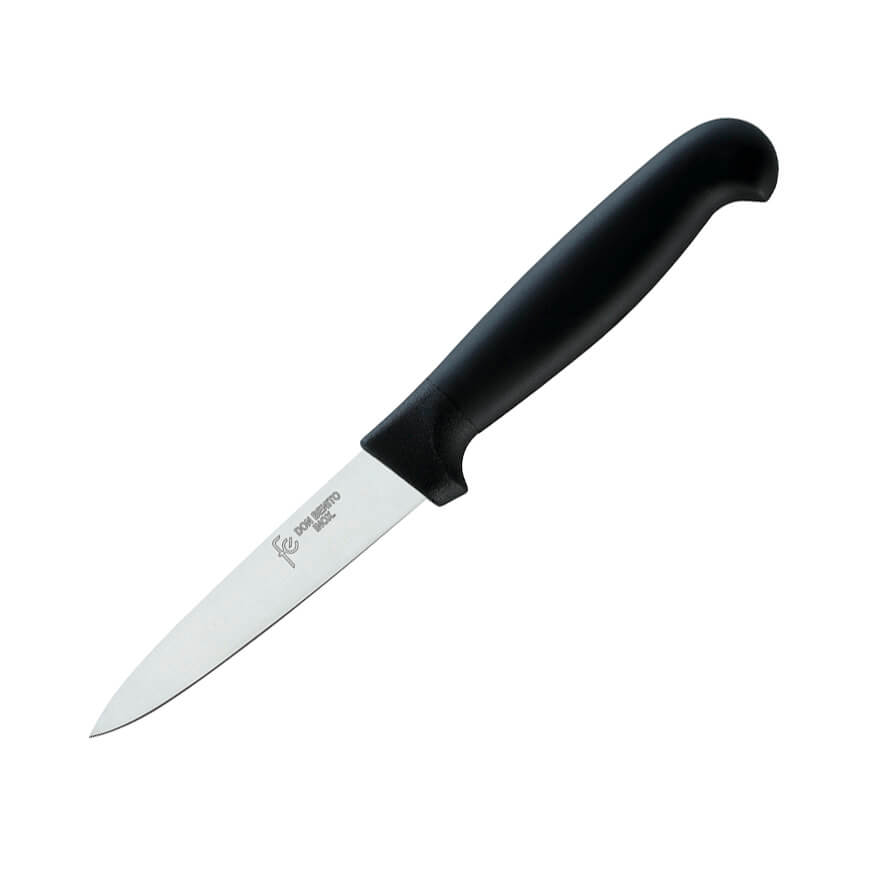 Cuchillo de cocina con mango inyectado negro y hoja de 9 cm