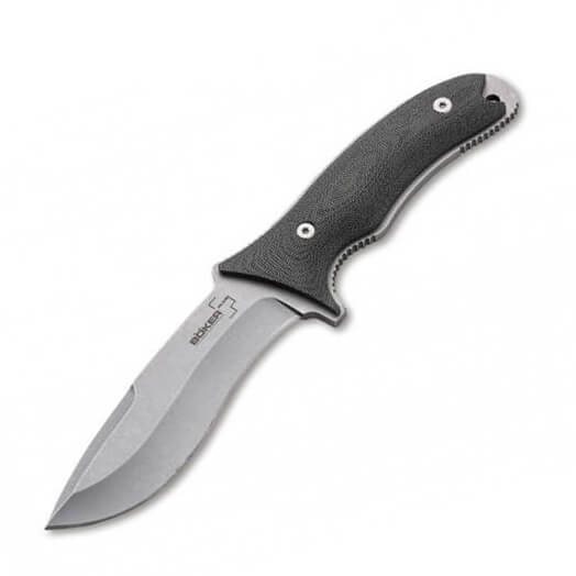 Cuchillo outdoor con hoja curva y mango de micarta