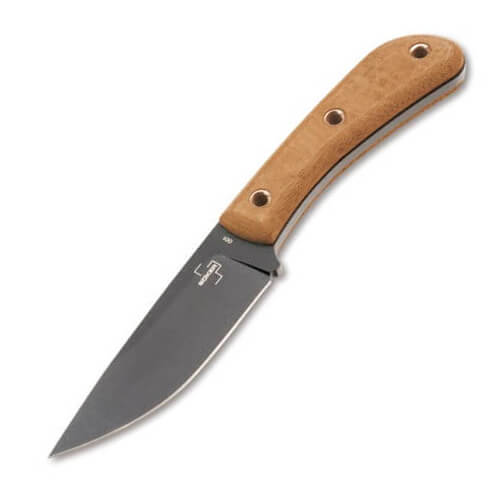 Cuchillo bushcraft monoblock con punta caida