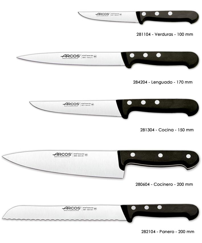 Taco de cocina con 5 cuchillos Arcos Universal