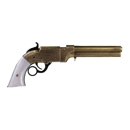 Réplica pistola Volcanic 1854 acabado latón y nacar
