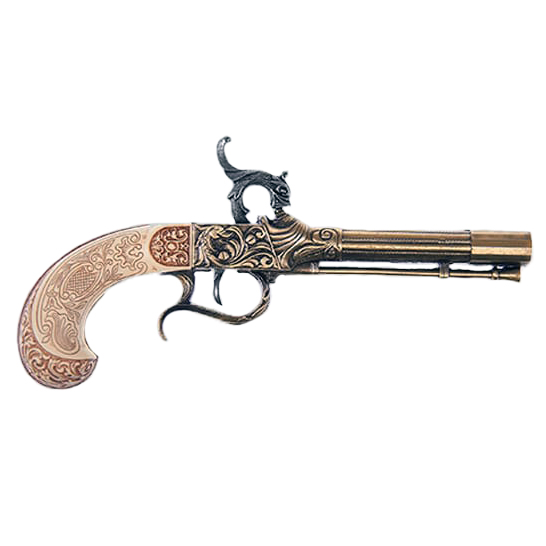 Réplica Pistola de percusión S.XVIII acabado laton