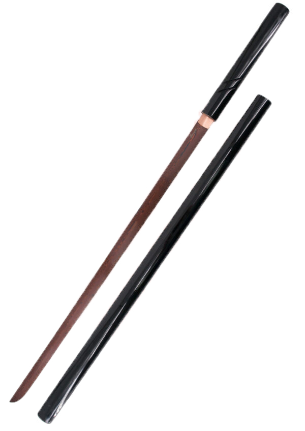 Funktionelles Shirasaya mit Klinge aus rotem Damaststahl