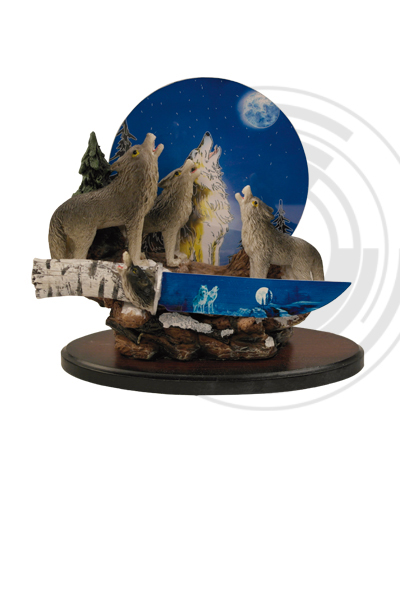 Dekoratives Harzmesser mit Harzwölfen und LED-Leuchten