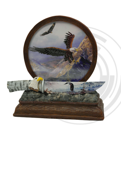 Dekoratives Harzmesser mit Adlerzeichnung und LED-Leuchten