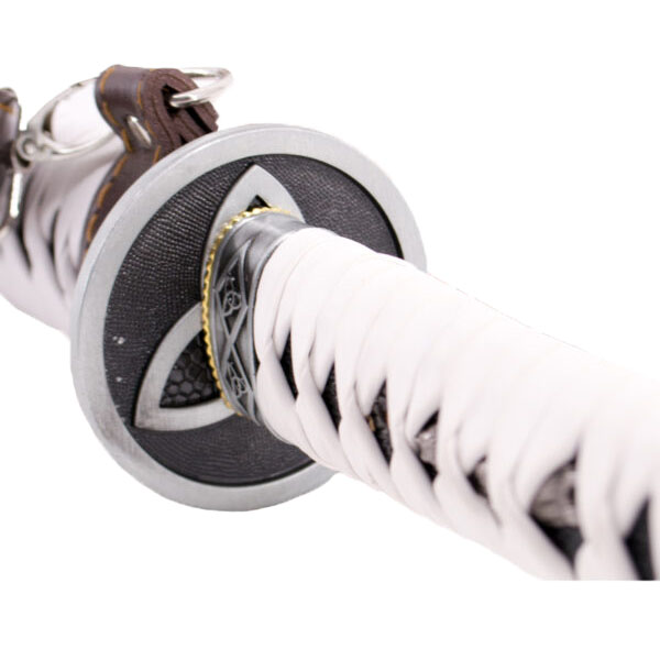 Katana funcional con vaina roja con dragón y puño rojo