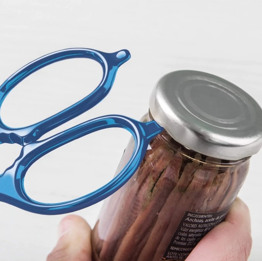 Tijeras de cocina varios usos de 8" en acero inoxidable con mango azul