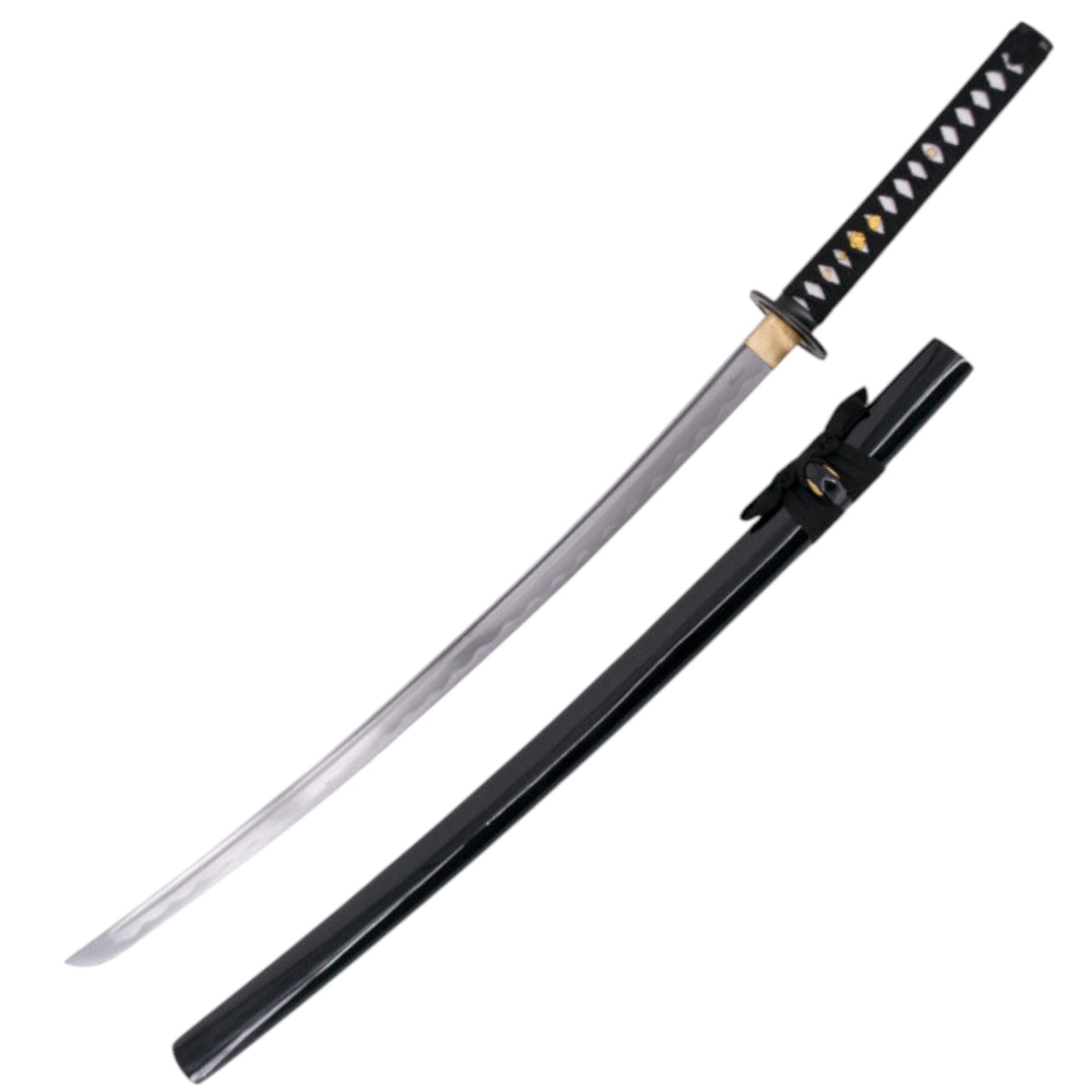 Katana funcional con mango encordado negro