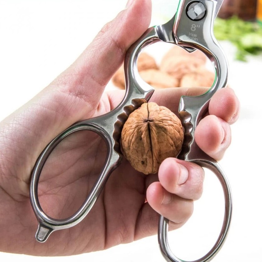 Tijera de cocina varios usos desmontable de 8" en acero inoxidable con acabado brillo