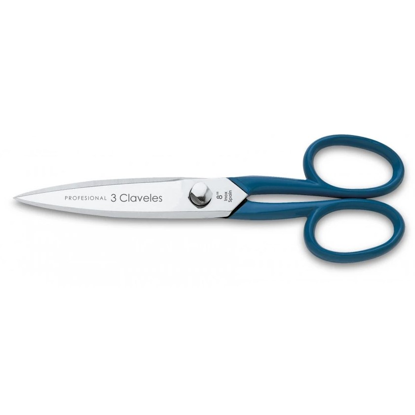 Tijeras de cocina Master azul de 8" en acero inoxidable con acaba...