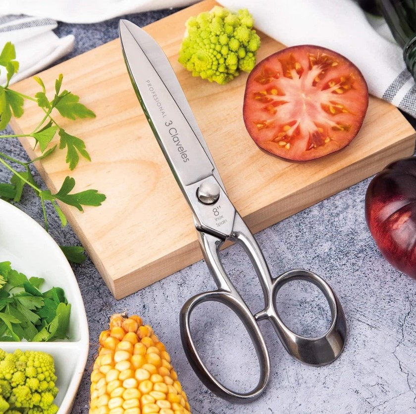 Tijera de cocina Profesional de 8" en acero inoxidable con acabado brillo