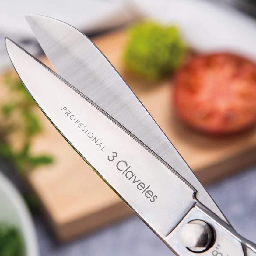 Tijera de cocina Profesional de 8" en acero inoxidable con acabado brillo