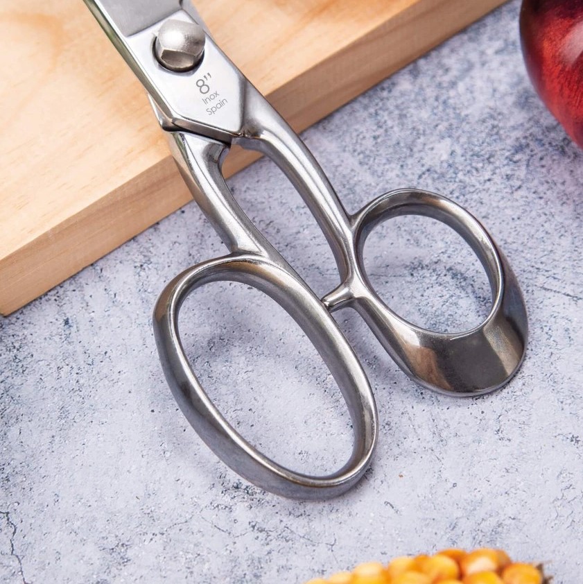 Tijera de cocina Profesional de 8" en acero inoxidable con acabado brillo