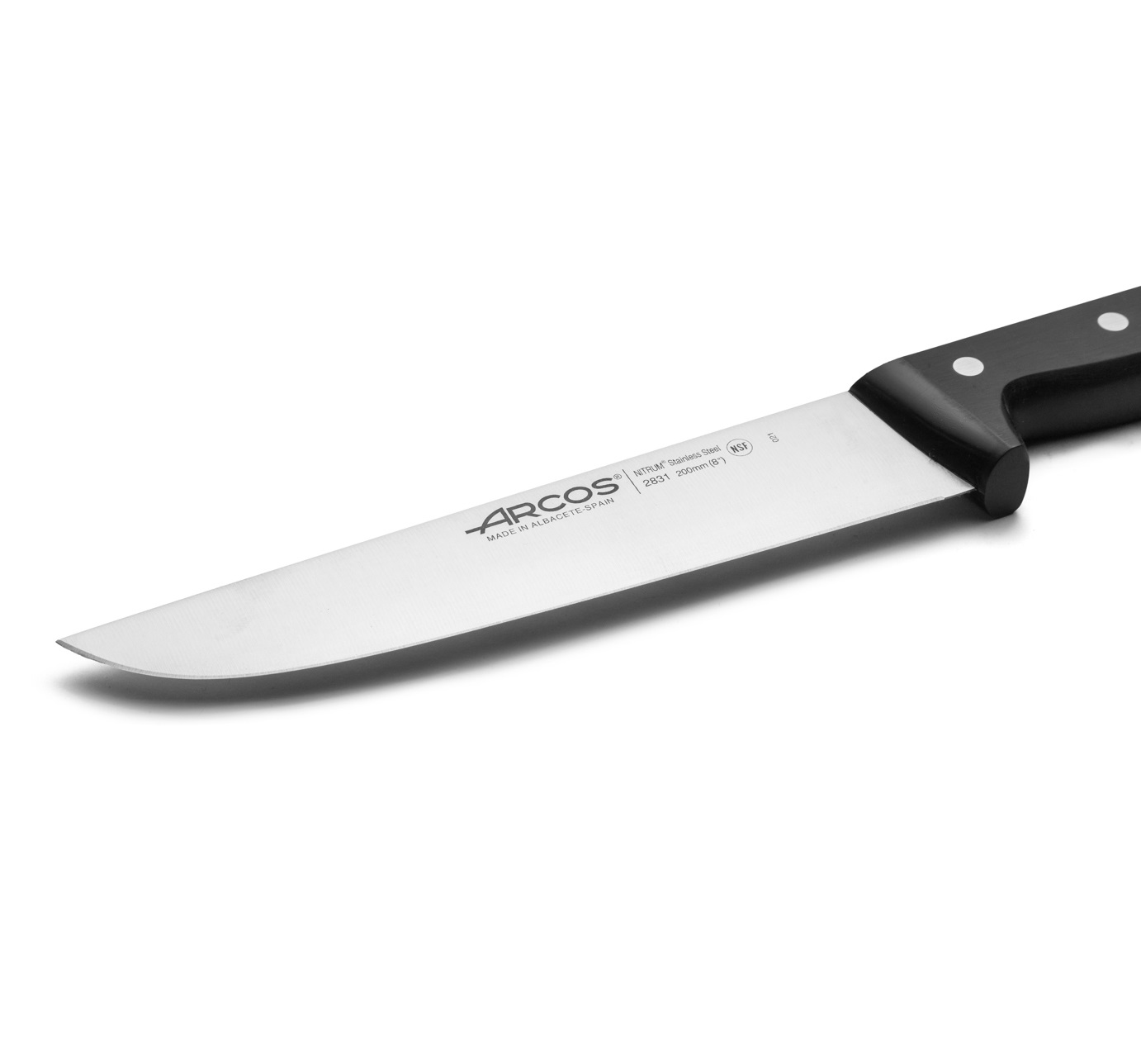 Cuchillo Carnicero recto Arcos Universal con hoja de 20 cm y mango de Polioximetileno
