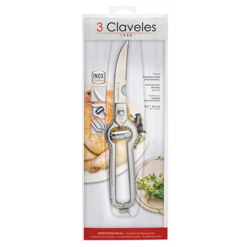 Tijera trincha aves 3 Claveles de 24 cm