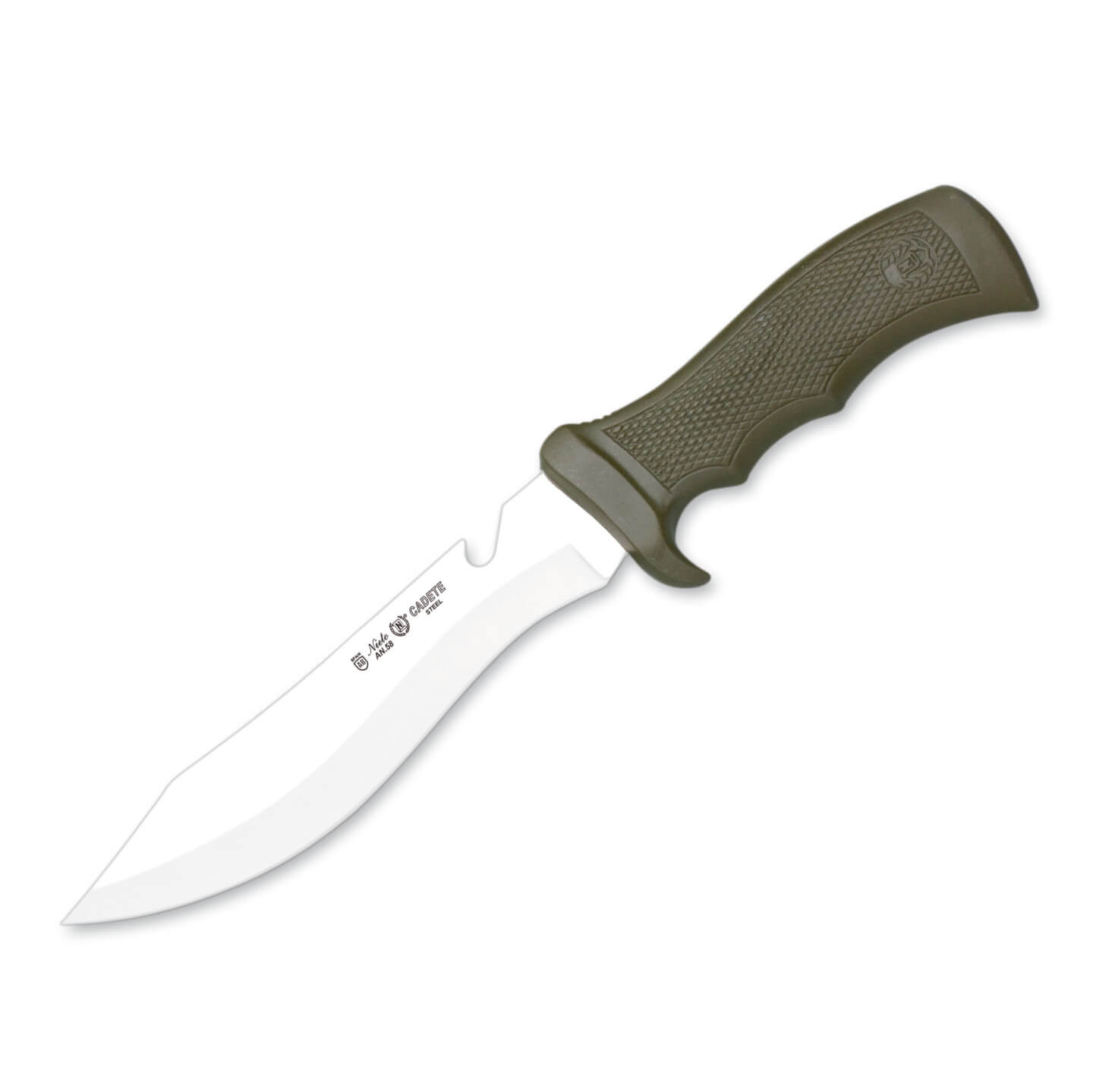 Cuchillo de caza Nieto Cadete con mango de micarta ABS verde y ho...