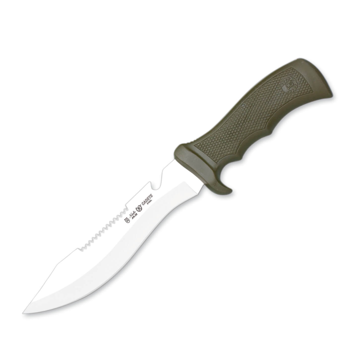 Cuchillo de caza Nieto Cadete con mango de micarta ABS verde y ho...
