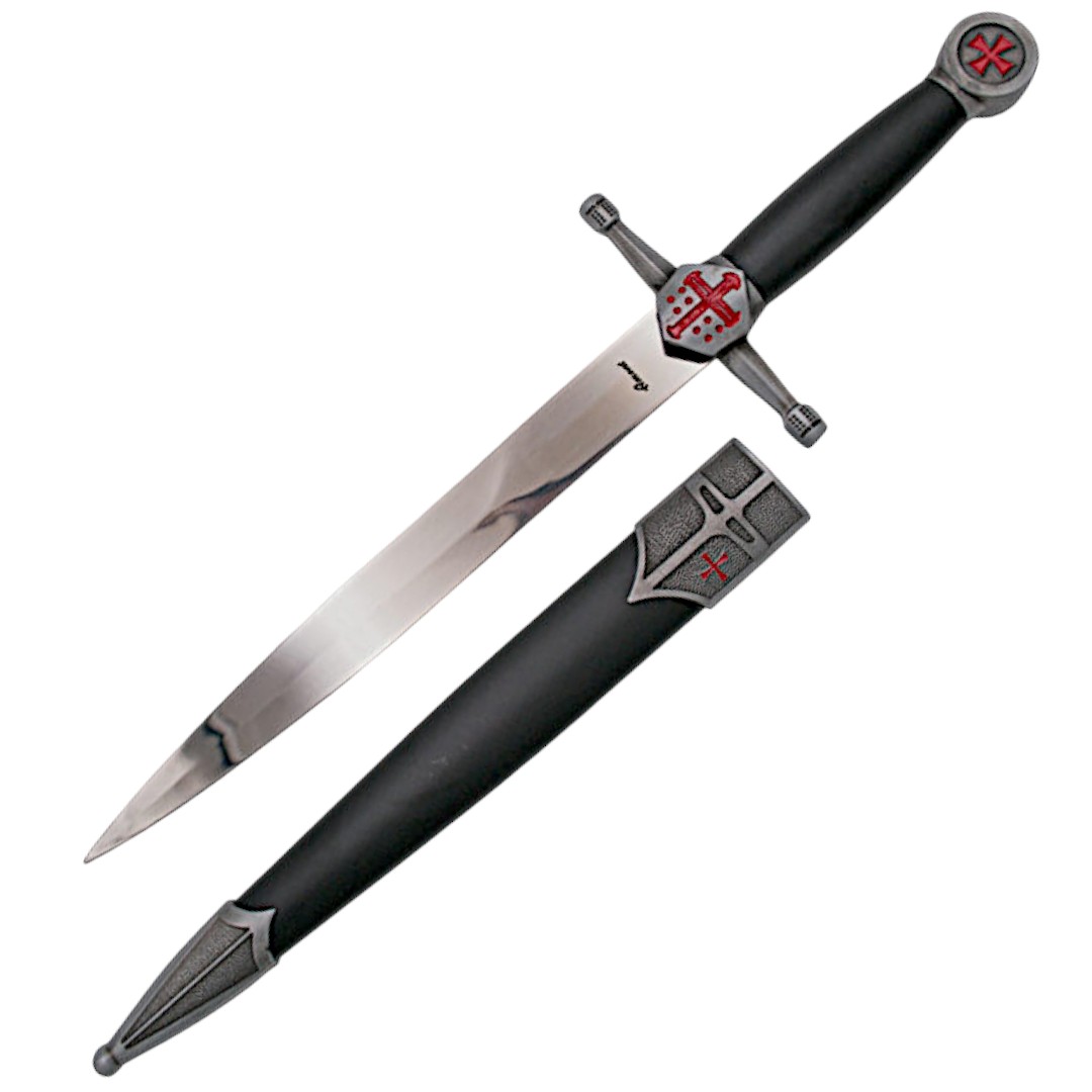 Daga Antigua con cruces rojas en puño y vaina