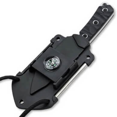 Couteau de survie avec boussole et briquet dans l etui