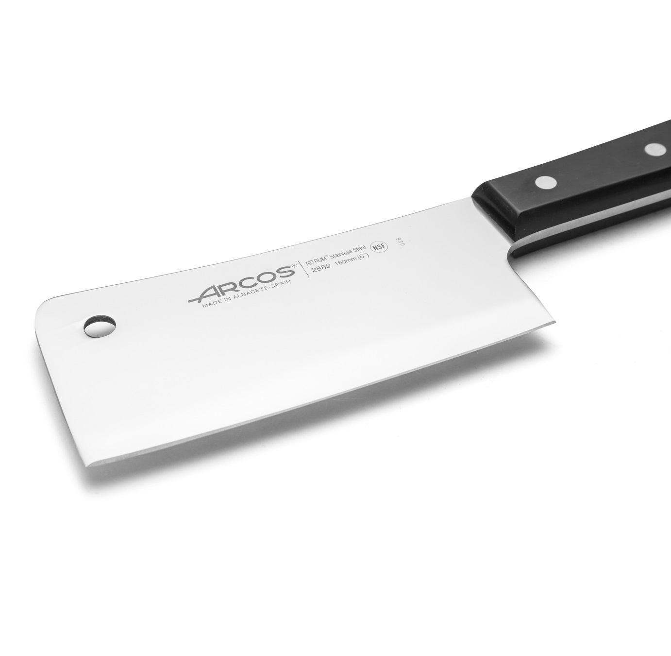 Macheta Arcos de hoja ancha de 160 mm filo recto serie Universal con mango negro