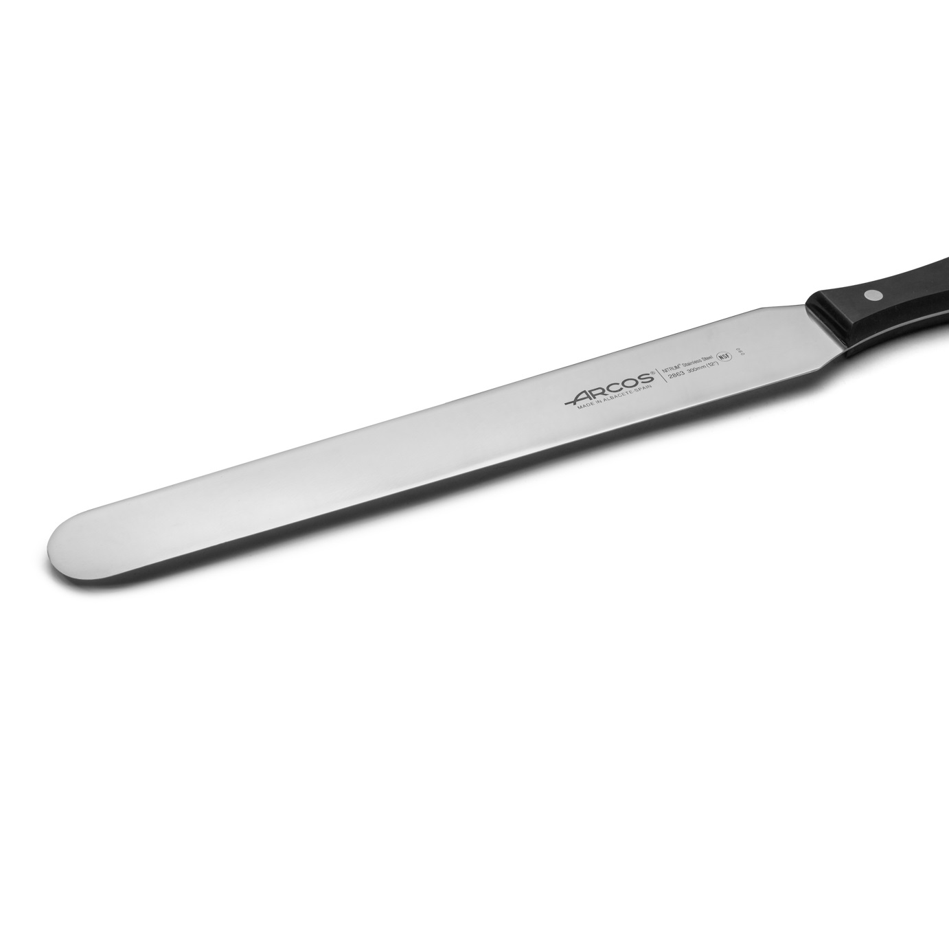 Arcos Teigspatel mit 300 mm Klinge, Serie Universal, mit schwarzem Polyoxymethylen-Griff