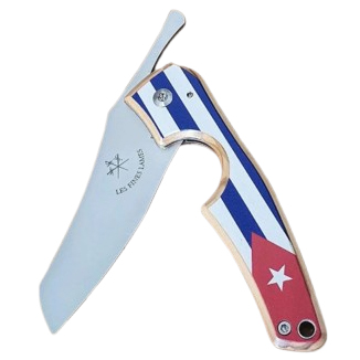 Taschenmesser und zigarrenschneider mit kubanischer flagge auf dem griff