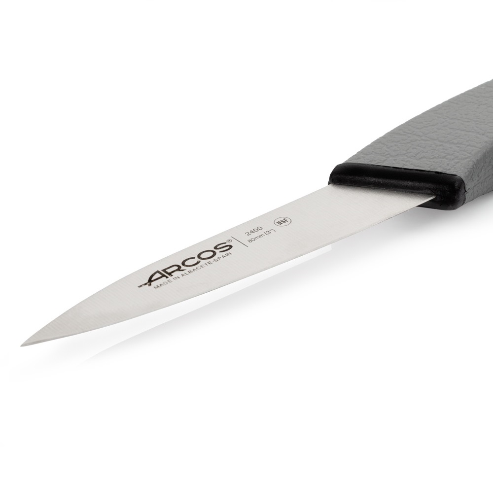 Cuchillo mondador Arcos hoja de 8 cm Colour prof mango doble inyección negro
