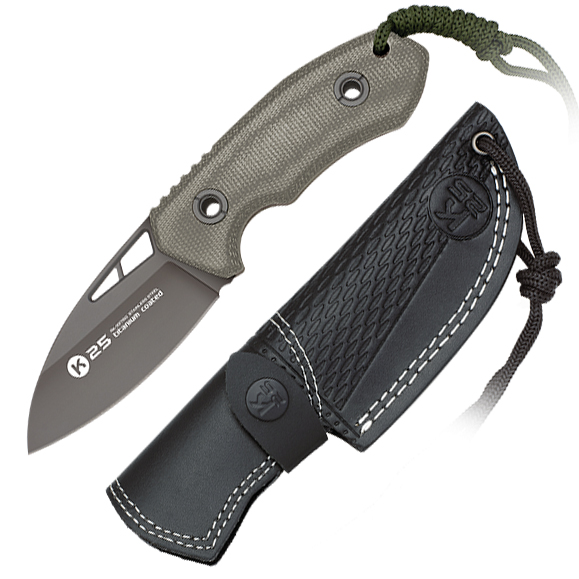 Cuchillo enterizo de K25 con mango de micarta verde