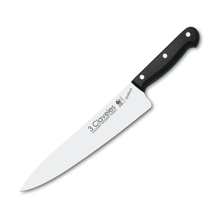 Cuchillo cocinero con hoja de 25 cm con mango de POM 3 Claveles F...