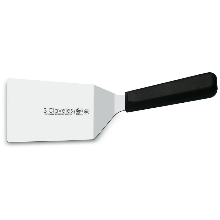 Espátula acodada uniblock 9x11 cm con mango de pom 3 Claveles