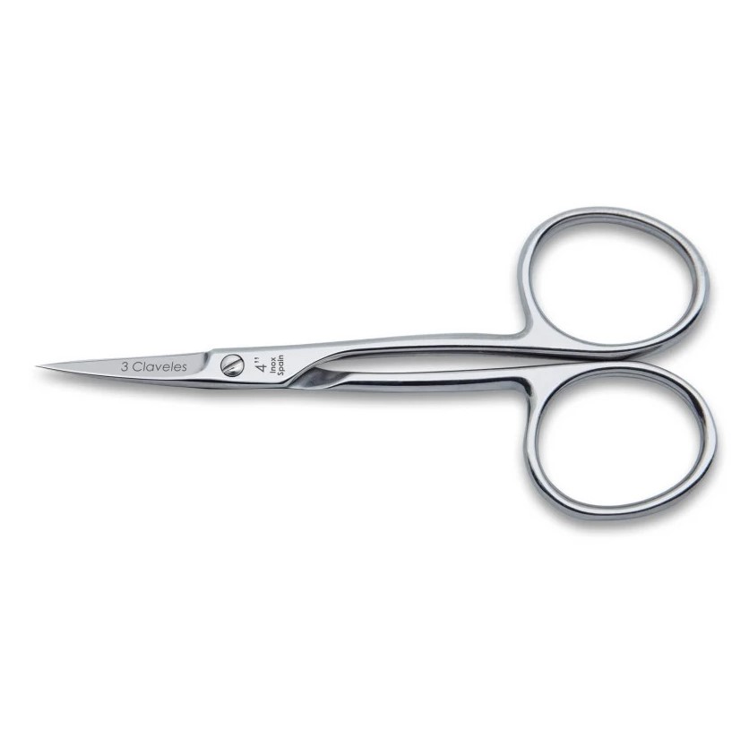 Tijera de cutícula inox forjada de 10 cm curva 3 Claveles