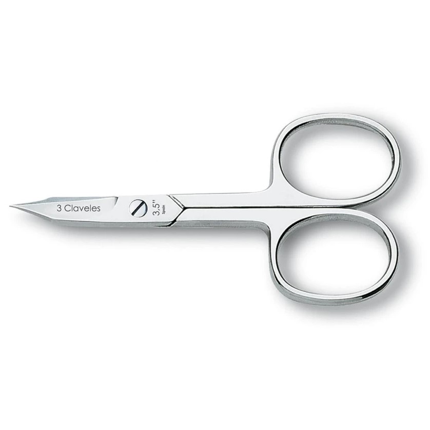 Tijera para uñas y cutículas curva 3 Claveles de 9 cm acero carbo...