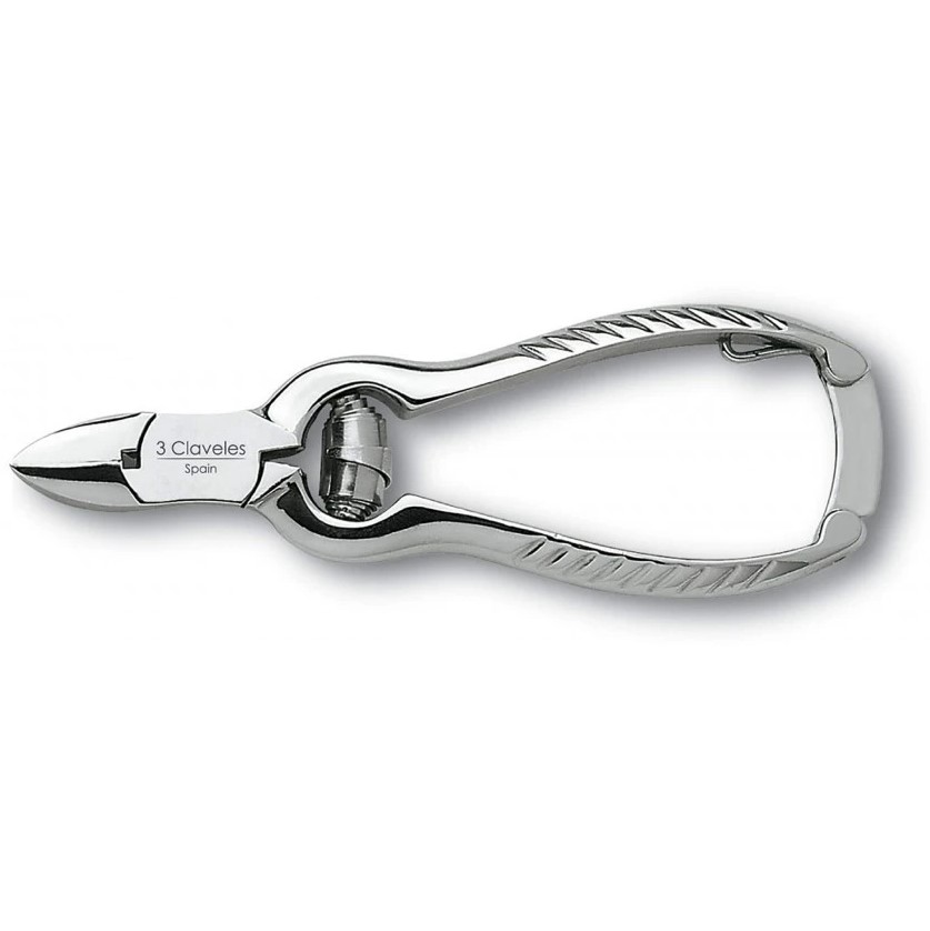 Alicate para uñas con anclaje de 11,5 cm curvo 3 Claveles