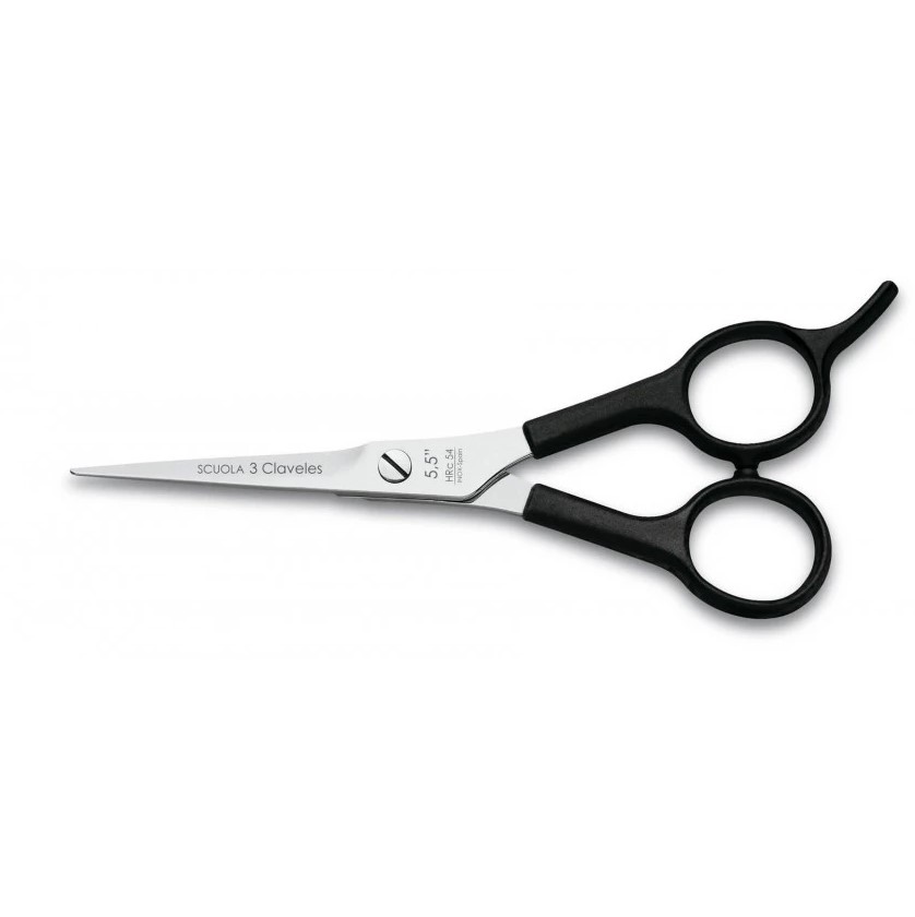 Tijera de peluqueria Scuola 5.5" con filo microdentado y apoyaded...