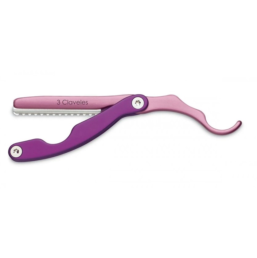 Navaja peluquero rosa Ergo 17.5 cm 3 Claveles