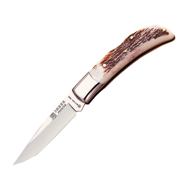 Joker Pointer navaja de bolsillo con mango de asta de ciervo y ho...