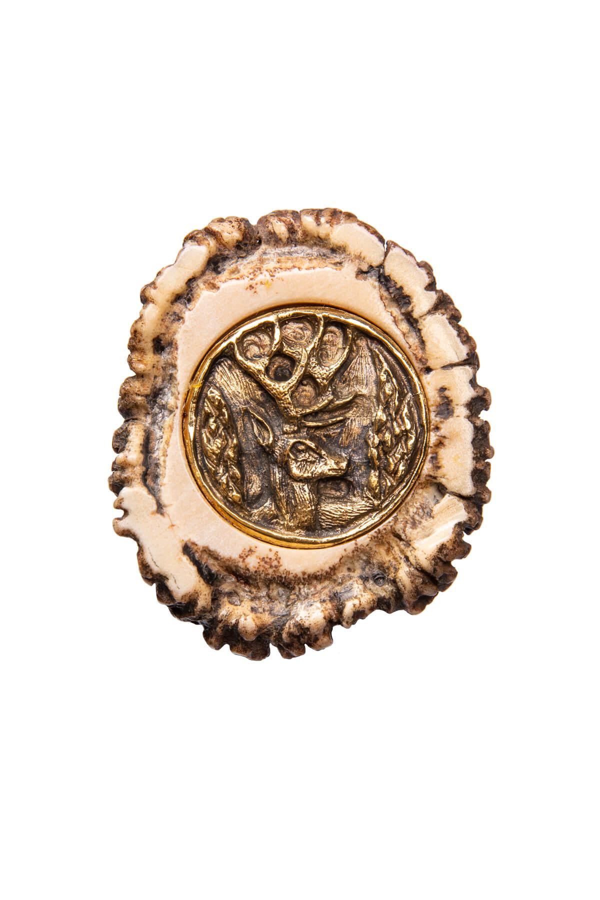 Cuchillo de lujo Muela Cervus 26L con guarda de latón decorada