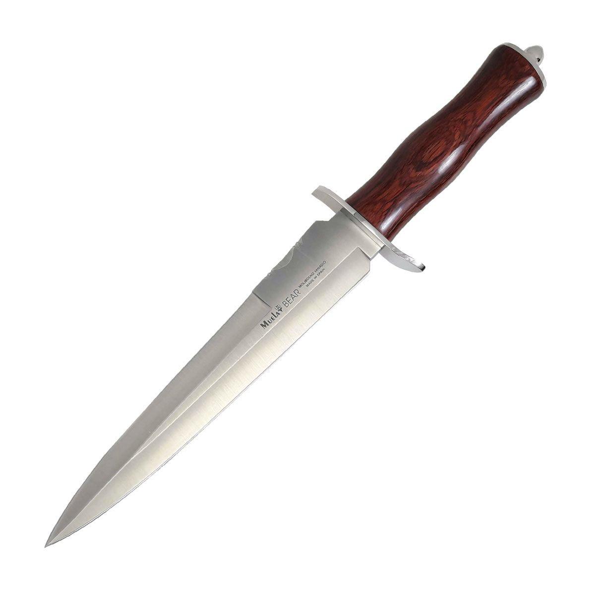 Cuchillo de caza Muela Bear-24R con mango de madera roja y hoja d...
