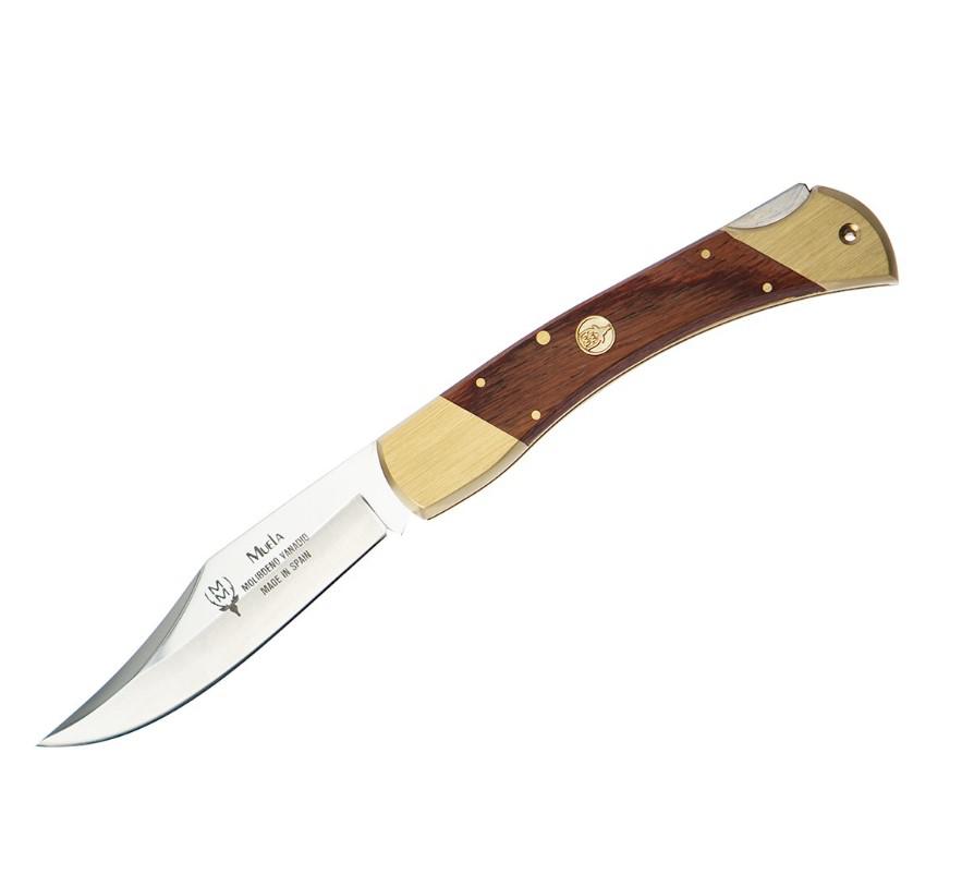 Couteau de chasse Muela Bowie avec manche en bois de corail pressé avec couteau de poche