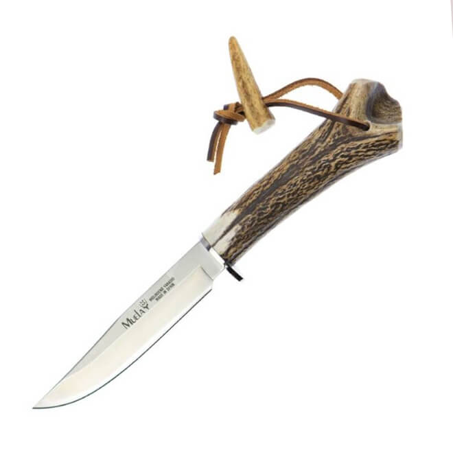 Cuchillo de caza Muela Gred-13H con mango de asta de ciervo y hoj...