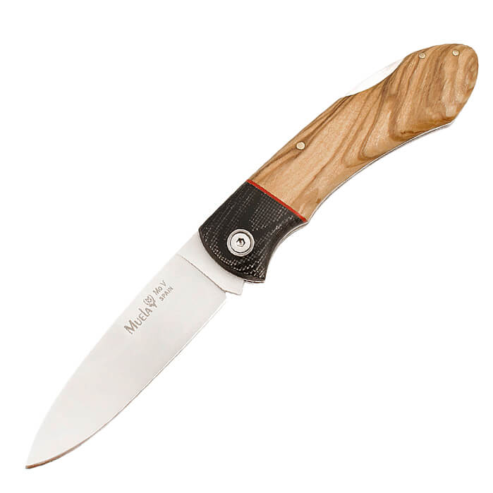 Navaja con sistema de bloqueo, virola en micarta negra y cachas e...