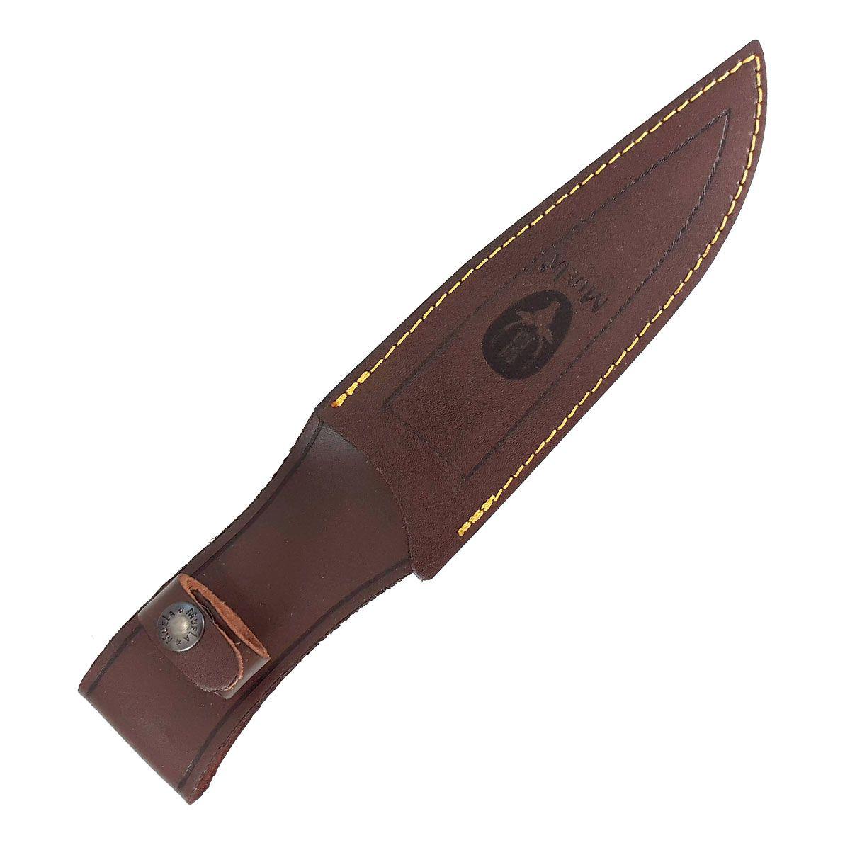 Cuchillo de caza Muela Jabalí con puño de madera prensada coral con hoja de 17 cm