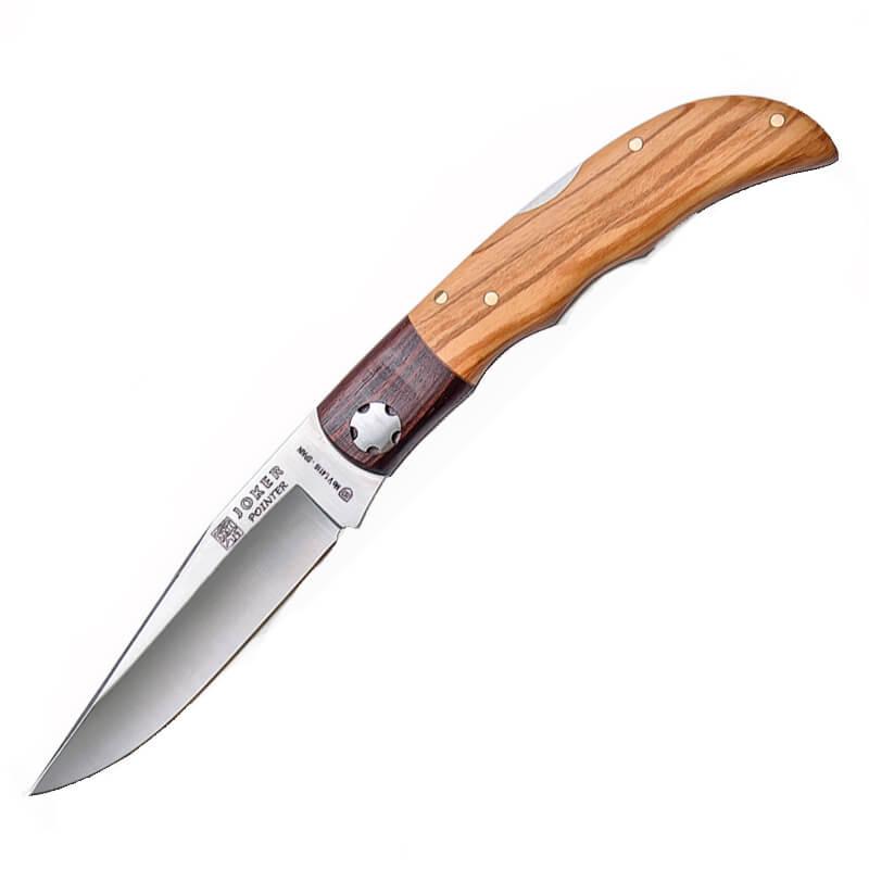 Navaja de bolsillo Joker Pointer con mango de madera de olivo y p...