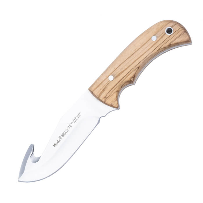 Cuchillo enterizo con cachas de madera de olivo con hoja de 10 cm...