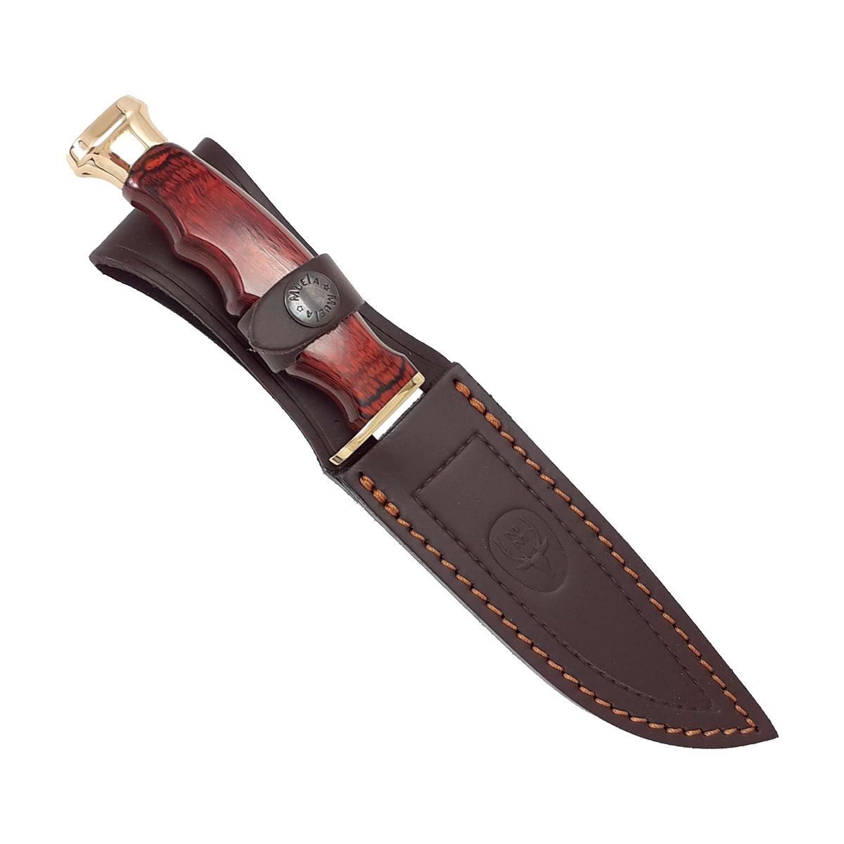 Cuchillo de caza Muela Ranger con mango de madera madera roja y hoja de 12 cm