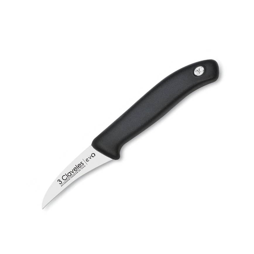 Cuchillo mondador 3 Claveles Evo con hoja curva de 6 cm y mango n...